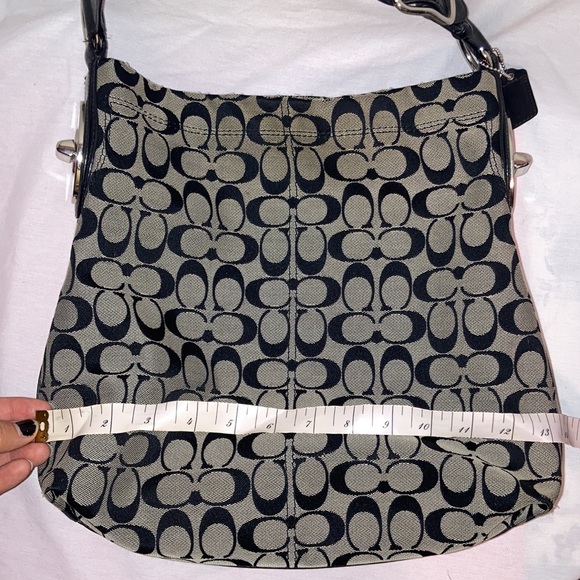 Classic Black Coach Signature C handbag • approx 12” x 14” - Picture 11 of 12